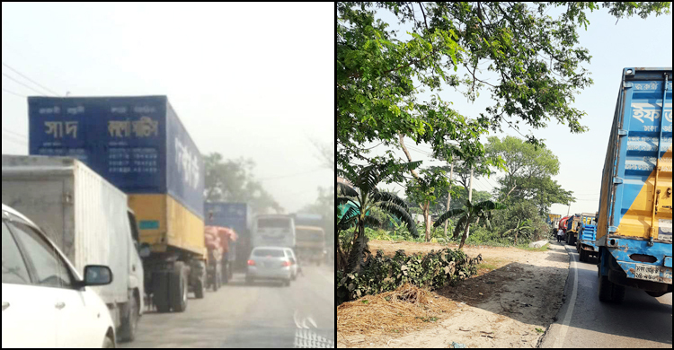 ঢাকা-সিলেট মহাসড়কে ৫ কিমি যানজট