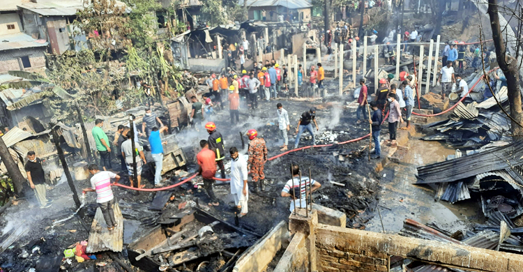 রাঙামাটিতে আগুনে ২০ বসতঘর পুড়ে ছাই