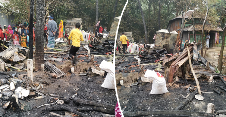 আগুনে চারটি ঘর পুড়ে ছাই