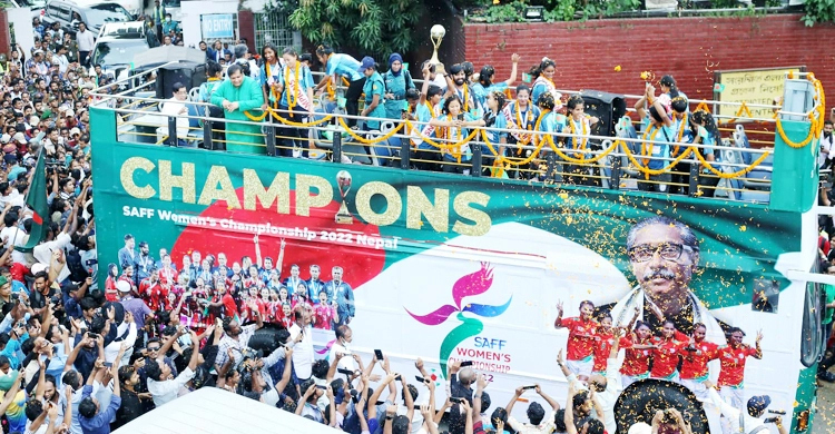 সাফজয়ী নারী ফুটবল দলকে সংবর্ধনা দেবে মহিলা ও শিশু মন্ত্রণালয়