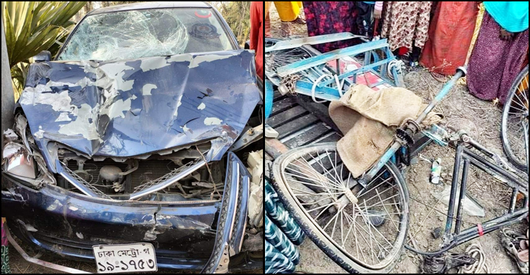 চাঁপাইনবাবগঞ্জে প্রাইভেটকারের ধাক্কায় ভ্যানযাত্রী নিহত