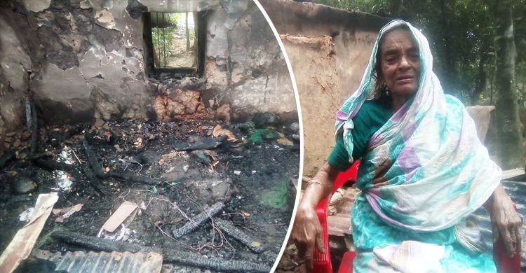 হাউমাউ করে কাঁদছেন শতবর্ষী বৃদ্ধা মা