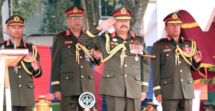 ৬ ইউনিটকে রেজিমেন্টাল কালার প্রদান করলেন সেনাপ্রধান
