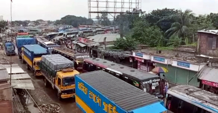 দৌলতদিয়ায় নদী পারের অপেক্ষায় শত শত যানবাহন