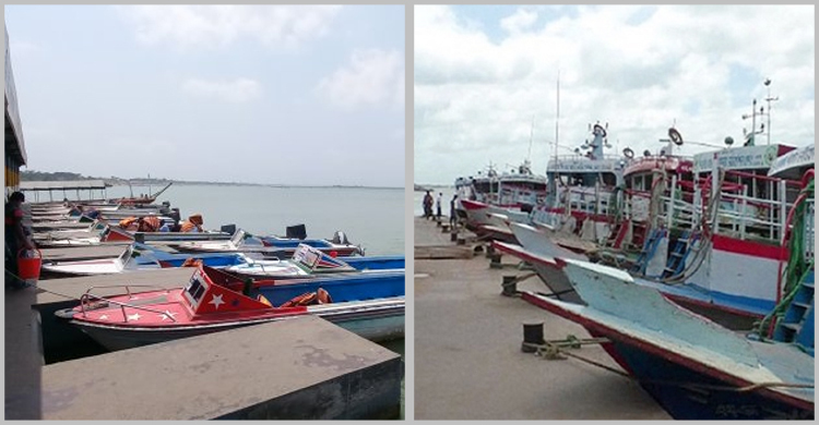বৃষ্টিতে বাংলাবাজার-শিমুলিয়ায় লঞ্চ-স্পিডবোট বন্ধ