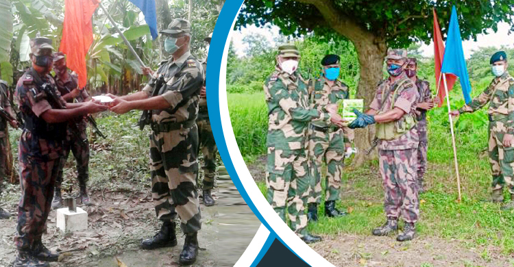ভারতের স্বাধীনতা দিবসে বিএসএফকে মিষ্টি দিলো বিজিবি