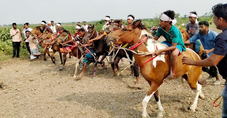 বালিয়াকান্দিতে বর্ষবরণে ঘোড়দৌড় প্রতিযোগিতা