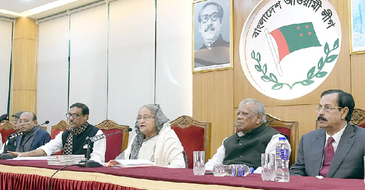 শেখ হাসিনার নেতৃত্বে বিকেলে রাষ্ট্রপতির সঙ্গে আ’লীগের সংলাপ