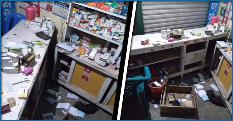 তিন নৈশপ্রহরীকে গাছে বেঁধে আট দোকান লুট