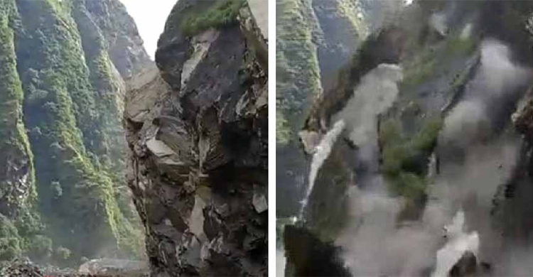 উত্তরাখণ্ডে ভয়াবহ পাহাড়ধসের ভিডিও ভাইরাল