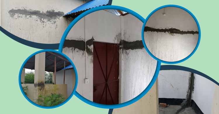 হস্তান্তরের ৮ মাসেই দুর্যোগ-সহনীয় ঘরে ফাটল