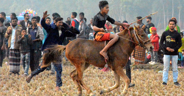 যশোরে হয়ে গেলো ঐতিহ্যবাহী ঘোড়দৌড় প্রতিযোগিতা