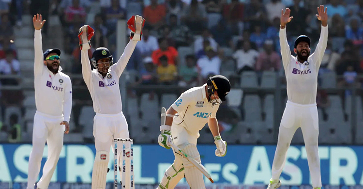 এজাজের ১৪ উইকেটের পরও নিশ্চিত জয়ের পথে ভারত