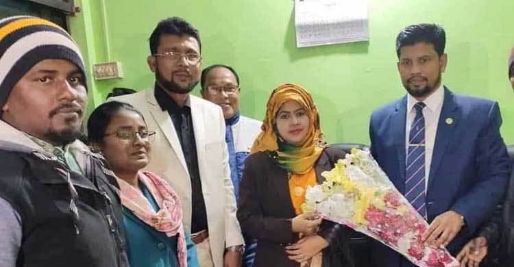 শেরপুরে জালালাবাদ অ্যাসোসিয়েশন ইতালির সভাপতিকে সংবর্ধনা