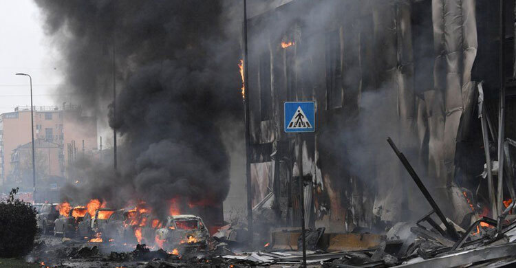 Milan plane crash: 8 dead as private jet hits building