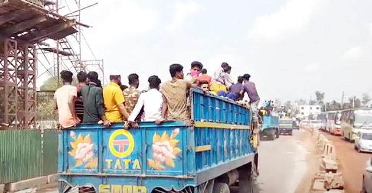সিরাজগঞ্জে সব মহাসড়কে বাড়ছে গাড়ির চাপ