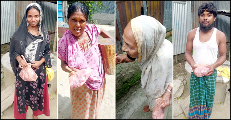 ঈদের দ্বিতীয় দিনে কোরবানির মাংস পেল ২৮ অসহায় পরিবার