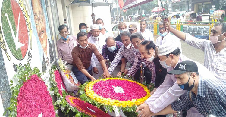 এরশাদের প্রতিকৃতিতে জাপার শ্রদ্ধা