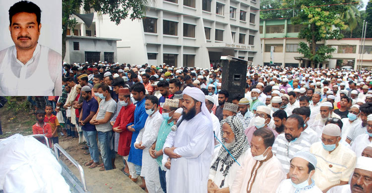 বাঘারপাড়া উপজেলা চেয়ারম্যানের শেষ বিদায়ে মানুষের ঢল