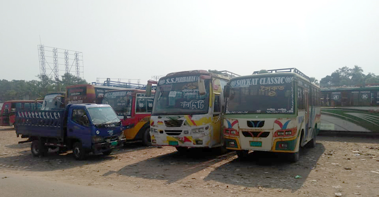 ঝালকাঠি-বরিশালসহ ১০ রুটে অনির্দিষ্টকালের জন্য বাস চলাচল বন্ধ