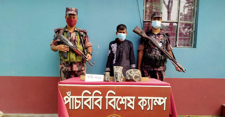 পাঁচবিবিতে কষ্টিপাথরের মূর্তিসহ চোরাকারবারি আটক