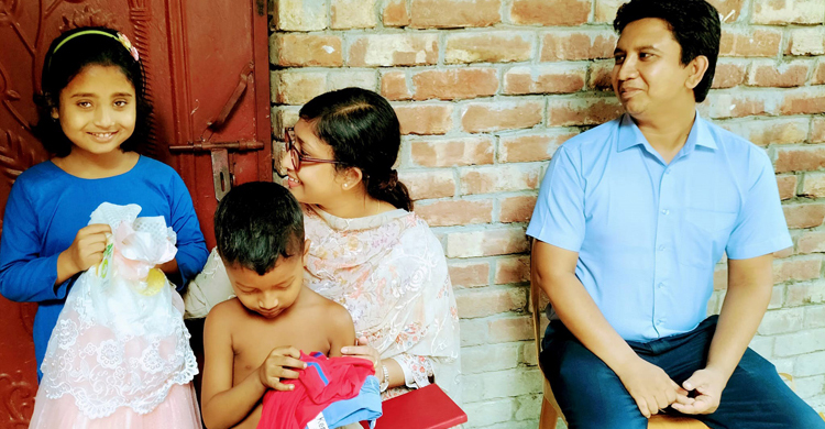 এতিম দুই শিশুর মুখে হাসি ফোটালেন ইউএনও সাদিয়া জেরিন