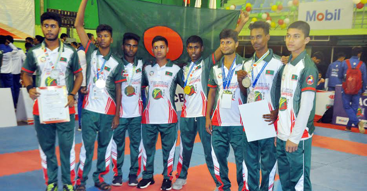 সাউথ এশিয়ান কারাতের প্রথম দিনে বাংলাদেশের চার স্বর্ণ