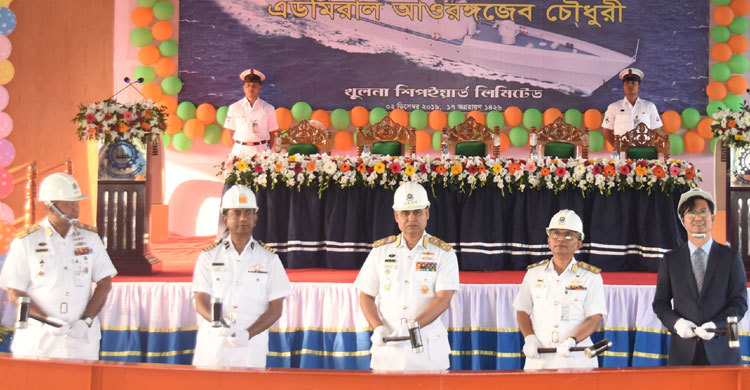 খুলনা শিপইয়ার্ডে পাঁচটি প্যাট্রল ক্র্যাফটের কিল লেয়িং