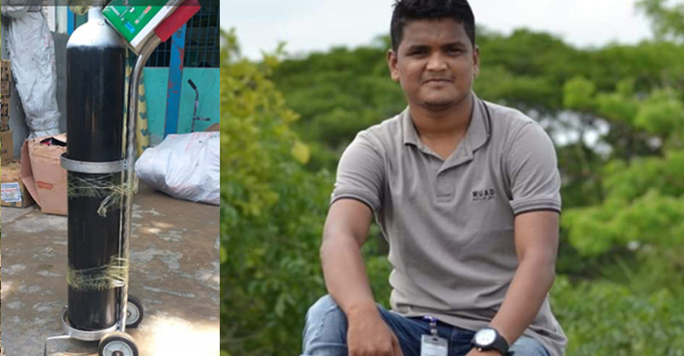 স্বর্ণ বন্ধক রেখে এলাকার সেবায় অক্সিজেন সিলিন্ডার কিনলেন যুবক