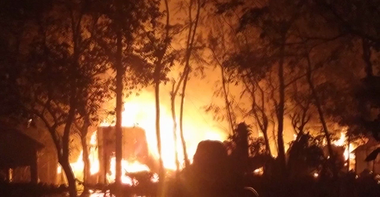 আগুনে ঘরবাড়ি পুড়ে ১৮ পরিবার নিঃস্ব