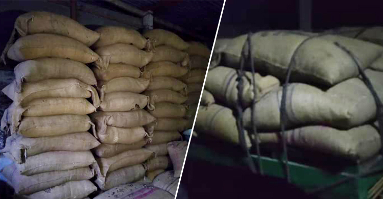 ১০ টাকা কেজির ৫৭ বস্তা চাল মজুত রাখায় ডিলার আটক
