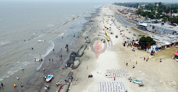 কুয়াকাটা সৈকতের দৈর্ঘ্য বাড়লেও কমেছে প্রস্থ