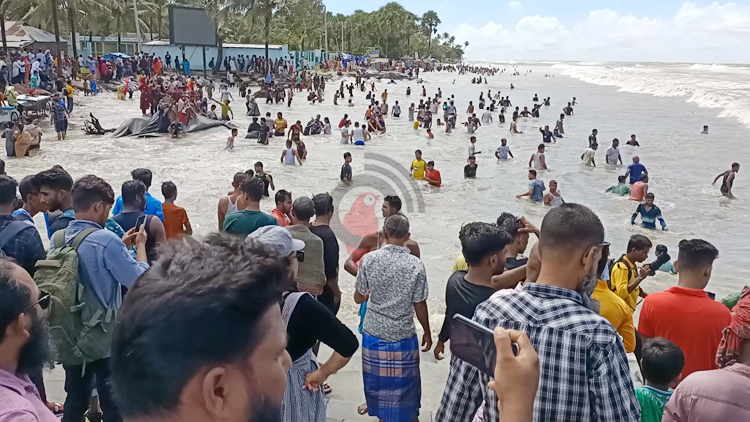 কুয়াকাটায় পর্যটকের উপচেপড়া ভিড়