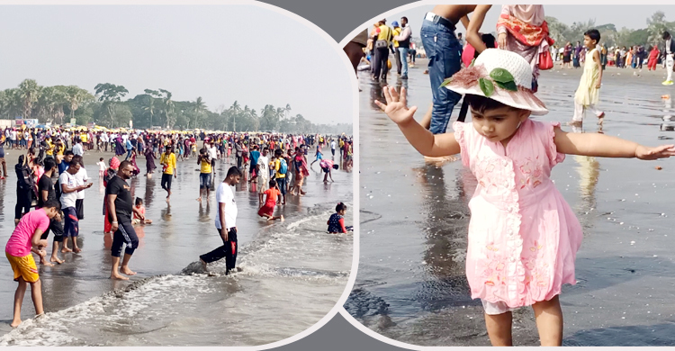 পর্যটক মুখর কুয়াকাটা