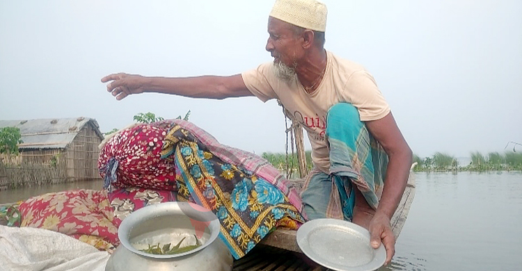 ৭ দিন ধরে নৌকায় মানবেতর জীবন জালাল-মহিরন দম্পতির