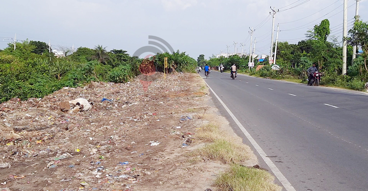 কুষ্টিয়া-রাজবাড়ী মহাসড়কের পাশে আবর্জনার ভাগাড়