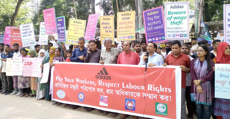 এডিডাসের ৮ কারখানার শ্রমিকদের মজুরি পরিশোধের দাবি