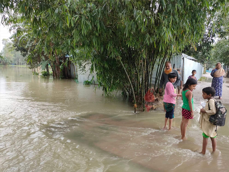 তিস্তাপাড়ে বানভাসি মানুষের দুর্ভোগ চরমে