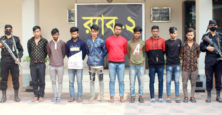 মোহাম্মদপুরে ‘লও ঠেলা’ গ্রুপের হোতাসহ আটক ৯