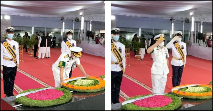 বঙ্গবন্ধুর প্রতিকৃতিতে স্পিকারের শ্রদ্ধা