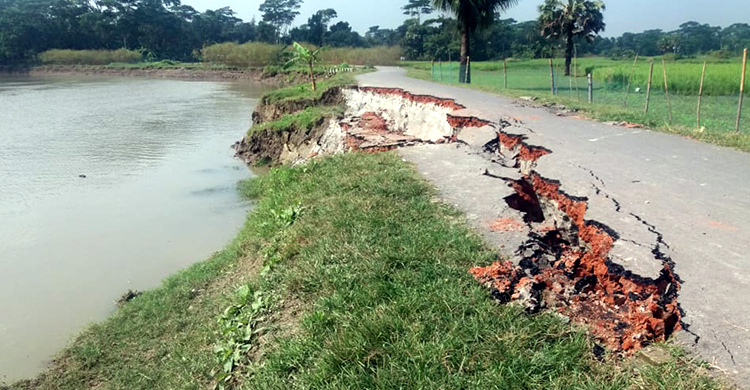 বিলীনের পথে নবনির্মিত সড়ক