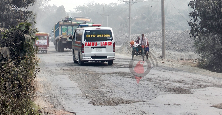 খানাখন্দ যেন মাদারীপুর মহাসড়কের পিছু ছাড়ছে না