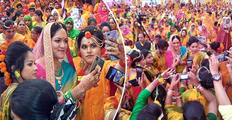 দেড় হাজার শ্রমিক নিয়ে মালিক-কন্যার গায়ে হলুদ