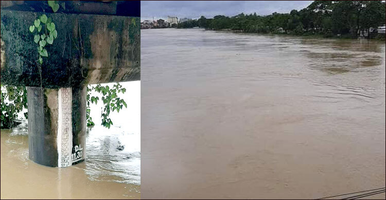মনু নদীর পানি বিপৎসীমা ছুইঁ ছুঁই