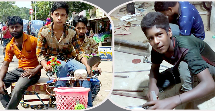 বইখাতা-কলমের পরিবর্তে তারা ধরেছে রিকশা-ভ্যানের হাতল