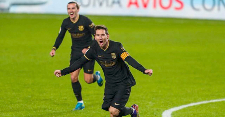 মেসি-গ্রিজম্যানের জোড়া গোল, ছন্দে ফিরল বার্সা
