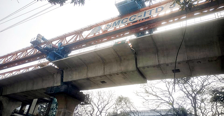 উত্তরা-মতিঝিল মেট্রোরেলে বসলো শেষ স্প্যান