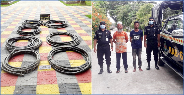 রামপাল বিদ্যুৎকেন্দ্র থেকে চুরি হওয়া ক্যাবলসহ আটক ২