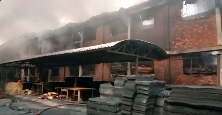 ২৪ ঘণ্টায়ও নেভেনি মোংলায় লাগেজ কারখানার আগুন