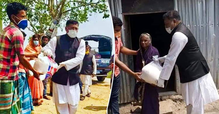 অসহায়দের বাড়িতে খাবার পৌঁছে দিচ্ছেন এমপি ফরহাদ